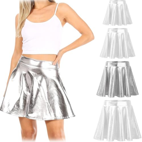 GGUFAY Tutu Élégant pour Femme, Jupes Femme avec Design Unique, Robe Paillette Femme Super Shiny, Parfaite pour Fêtes et Soirées (Argent, L)