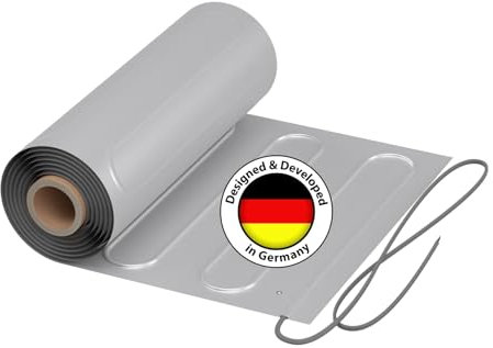 Riscaldamento a pavimento elettrico: tappetino riscaldante a due ruote con foglio di alluminio Warmon alluminio 150 W/m² con termostato serie TS 100, termostato: senza, dimensioni tappetino: 4
