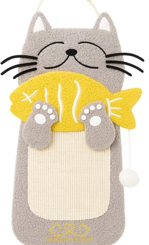 SERENITY BLOOM Rascador para Gatos – Alfombra Rascador de Sisal Natural y Felpa Suave, Doble Textura – Protector de Sofá y Muebles – Uso en Pared o Suelo – 60×33×2 cm
