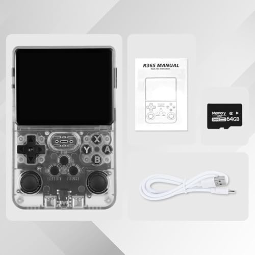 R36S Handheld Retro Game Console with Open Source Linux System, 3.5 Inch IPS Screen, 64G TF Card Retro Classic Games, Retro Games Console Handheld Emulator Console, 3200mAh Battery
