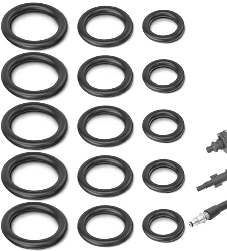 Juntas para limpiadores de alta presión Bosch Accesorios - Junta tórica para limpiadora de alta presión Bosch AQT, juego de 15 juntas para Automation 247 Lavadora de coche, conector rápido, pistola