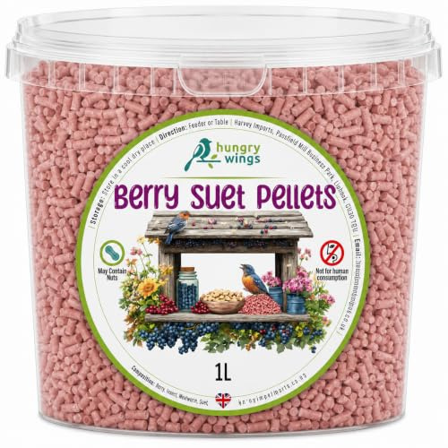 Nourriture pour Oiseaux Sauvages 1 l (Pot de 1 l, granulés de suif aux Baies)