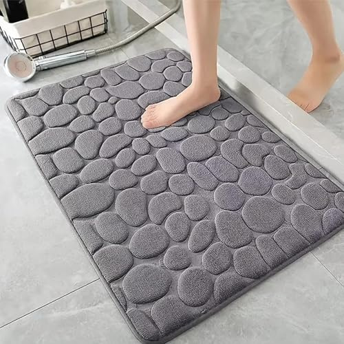 AMFUN Tappeto da bagno in Flanella, Tappeto Bagno Assorbente, Tappetino Antiscivolo Doccia per il bagno e il soggiorno, 50 x 80 cm, Assorbente, Lavabile