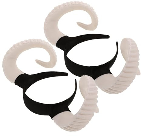 LRXIYODE 2pcs Sheep Horns Hairband Ram Horn Headband Cosplay Costume Hair Hoop for Adult Halloween Party Photo Shoot