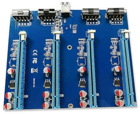 1 a 4 porte PCIe X1 PCI-E X16 Kit di espansione Express Moltiplicatore Hub Plug and Play Alimentazione stabile per l'estrazione mineraria BTC Supporta schede audio Rete grafica