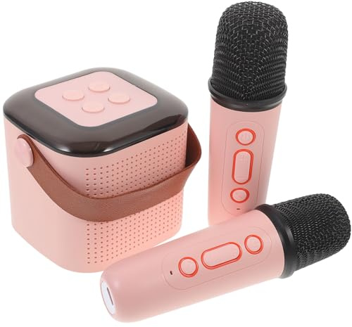 PRETYZOOM Kabelloser Mini Lautsprecher mit Mikrofon Tragbarer Funk Karaoke Speaker mit Integriertem Subwoofer Klarer Stereo Sound Stylisches Design für Reisen und Heimgebrauch