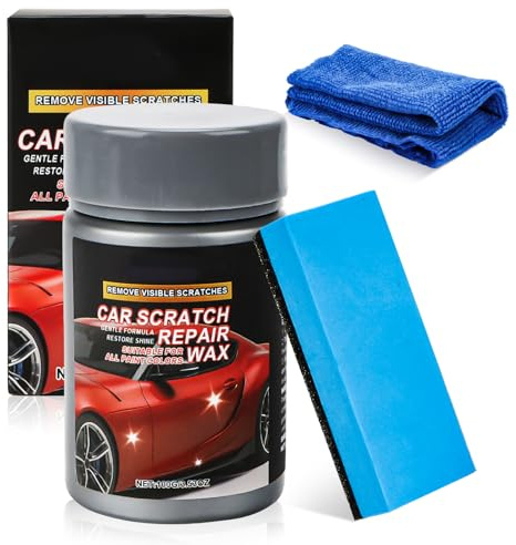 Kratzerentferner Autolack,Kratzer Entferner 100g Autopolitur Kratzer Entfernen,Car Scratch Remover Mit Schwamm Entfernt Kratzer Effektiv und Schnell für Autos Verschiedene Oberflächen