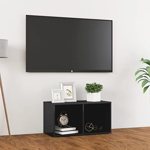 Bucmath Mobile TV grigio lucido 72 x 35 x 36,5 cm, pannello in legno, console multimediale per soggiorno, camera da letto, versatile, moderno