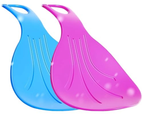 Lightweight Snow Sled for Kids, 2-Pack Flexible Plastic Sliding Board with Non-Slip Handle for Winter & Sand