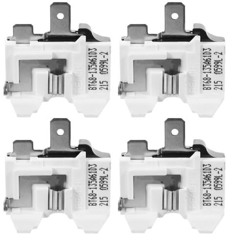 Uonlytech Lot de 4 Relais de Démarrage Ptc 1/2 pour Compresseur de Réfrigérateur et Congélateur Protection Thermique Surcharge et Surchauffe Accessoires Applicables pour Réparation