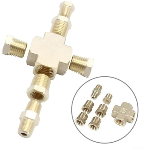 Adaptador de sensor de presión de aceite y ajuste de medidor de aceite, para kit convertidor de rosca NPT con adaptadores de /8 a /4 pulgadas, soporte de montaje del sensor de motor para herramientas