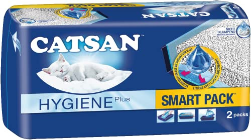 CATSAN Smart Pack – Nichtklumpende Katzenstreu auf saugfähigem Vlies – 1 Packung mit 2 Packs 8L (2x 4L), 4kg