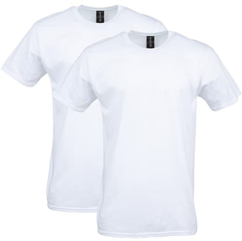 Gildan Adult Softstyle Cotton T-Shirt, Style G64000, Multipack, White (2-Pack), X-Large