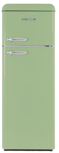 SCHNEIDER SCDD208VVA, Réfrigérateur 2 portes, 211L (172+39), Froid statique, Dégivrage automatique, 3 clayettes verre, Thermostat réglables, Pieds réglables,Vert amande