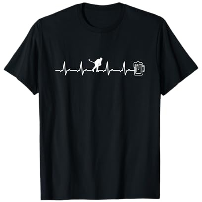 Eishockey Herzschlag mit Bier Hockey Bier Eishockey Spieler T-Shirt