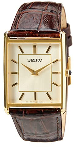 Seiko Herren-Uhr Quarz Edelstahl mit Lederband SWR064P1