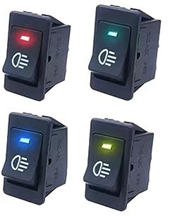 Interruttore fendinebbia per auto, 4 pezzi Mini pulsante interruttore fendinebbia Interruttore a bilanciere per auto con luce a LED, impermeabile Accessori per auto per Caravan Marine Boat