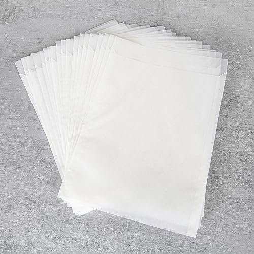 Logbuch-Verlag 50 Pergamintüten Pergaminhüllen weiß leicht durchsichtig Papiertüten aus Pergamin 18,5 x 23 cm