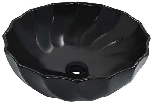 GuyAna Waschbecken 46 x 17 cm Keramik Schwarz Waschbecken GäSte Wc Waschtischplatte Waschbecken Badezimmer