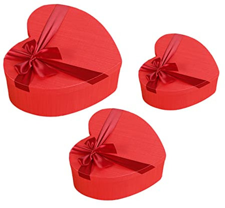 HAPINARY Herzförmige Geschenkboxen Aus Papier 3er-set Für Verpackung Zarte Dekoration Für Geburtstag Jahrestag Muttertag