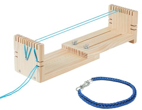 SUPERFINDINGS Holz Verstellbare Armband Vorrichtung Jig Bracelet Maker Holzrahmen Flechtvorrichtung Verstellbare Fallschirmschnur Vorrichtung DIY Hand Stricken Armband Vorrichtung Armband Hersteller