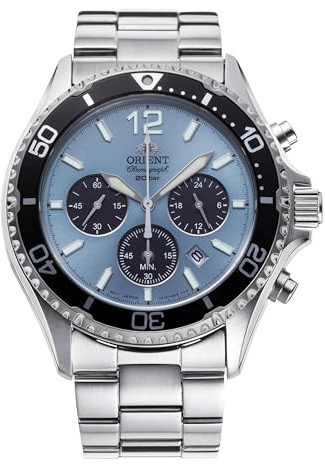 ORIENT Sports Diver Mako Solar Chrono - Orologio da polso cronografo a carica solare in acciaio sportivo subacqueo casual RA-TX02