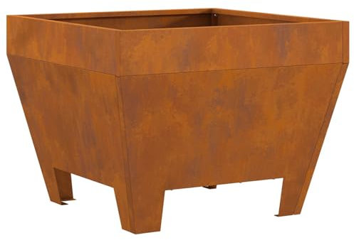 vidaXL Focolare Quadrato Rustico in Acciaio Invecchiato | Riscaldamento Esterno Compatto e Durevole Ideale per Riunioni Sociali Dimensioni 50 x 38 cm Decorazione per Giardino e Patio Fonte di Calore