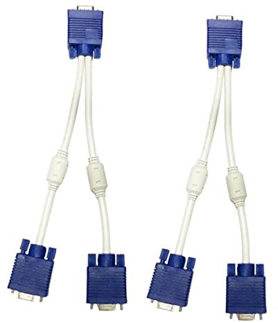 STOBOK Vga Splitterkabel 0,3m Video Adapterkabel 1 Stecker 2 Buchsen Abs Ummantelt Mit Doppel Magnetring Für Stabile Signalübertragung Monitor Tv