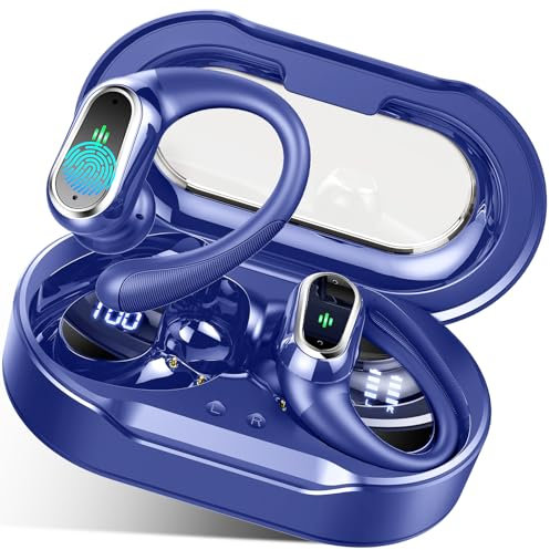 Wireless Earbuds, Bluetooth 5.4 Headphones Sport with 4 ENC Noise Cancelling Mic, 50H Wireless Headphones with Earhooks HiFi Stereo Deep Bass, IP7 Waterproof Bluetooth Earphones for Sport/Gym/Running