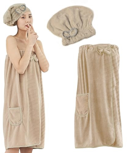 Accappatoio Donna Asciugamano Doccia Telo Doccia Sauna da Casa,Multifunzionale per Donna Colore Cammello Chiaro Ideale per Saune e Centri Benessere Perfetto per il Calore Autunnale e Invernale