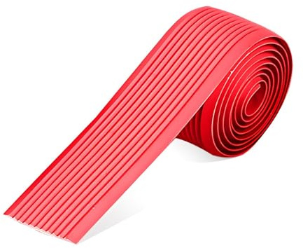 Profilo per bordi scale in PVC autoadesivo da 3/4/5/6 cm, strisce in gomma antiscivolo per gradini interne ed esterne(Rouge,10x100cm)