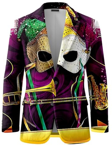 Blazer Uomo Casual, Giacca in Corduroy con Paillettes Print per Uomo Testurizzata per Moda Formale e Casual con Taglio Comodo e Design Elegante