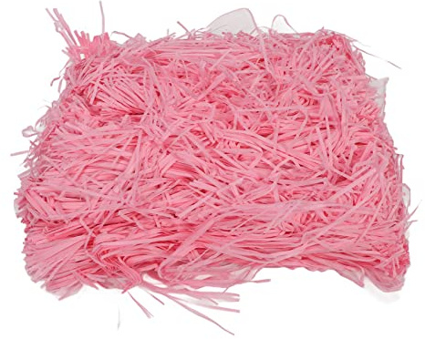 500 g Raffia pappersfyllare lätt luktfri ljus färg heminredning presentförpackning fyllmedel strimlat papper för gör-det-själv, Rosa, ledig