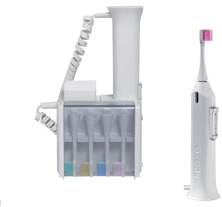 Broxo Orabrush Mechanische (vertikale Oszillation) und sonische (mit hydrodynamischer Kavitation) Zahnfleischbürste + 4 Ersatzbürsten + Arkebion® RFID-Kartenschutz