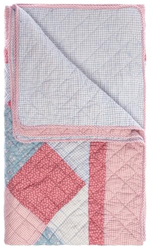 My Flair Patchwork Decke rot/blau 155 x 220 cm