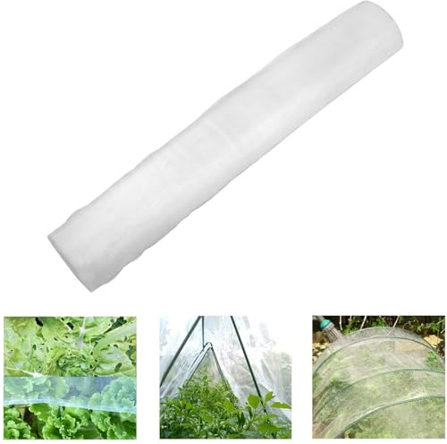 Roll Packed 1.2M x 31M Garden Netting, Fine Mesh Insect Barrier for Plants | Mosquito Bug Bird Animal Pest Barrier Netting for Garden Row Cover Raised Bed Greenhouse Vegetable Fruit Flower Tree Shrub