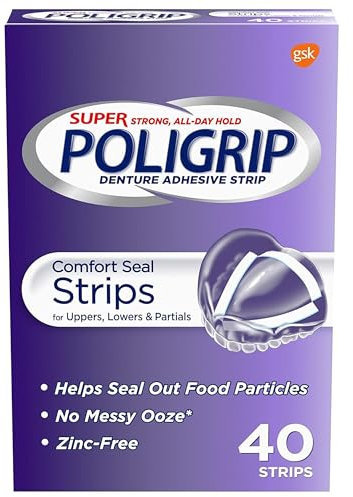 Super PoliGrip Comfort Seal Strips Denture Adhesive - 40 Strips