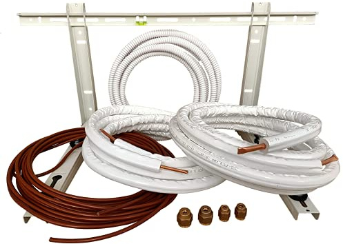 3S SuperSamaStore Kit de instalación de climatizador monosplit de 3 metros, juego con tubo de cobre preaislado de 1/4 y 3/8, soporte externo, conectores autoindicantes y cable de condensación