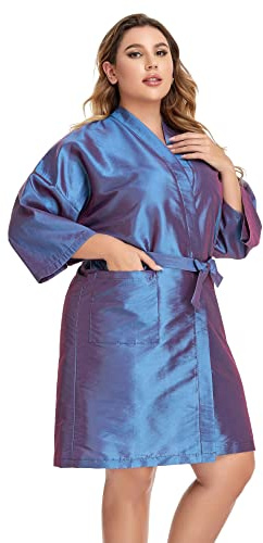 PERFEHAIR Salon Client Gown Robes Cape, Hair Salon Smock for Clients- Kimono Style (Purple)