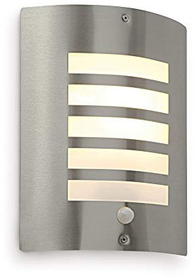 Bianco PIR Lights Outdoor - Outside Lights Mains Powered - Security Lights with Motion Sensor Mains Powered - IP44 Rated Wall Lights - E27 LED Compatible