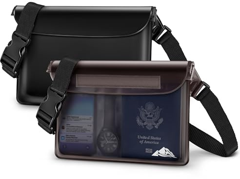 HEETA Waterproof Fanny Pack, Waterproof Pouch Dry Bag 2/3/4 Pack for Phone Passport Purse, Adjustable Waist Strap for Swimming Kayaking Boating Paddle Board Accessories Cruise Beach Camping Essentials