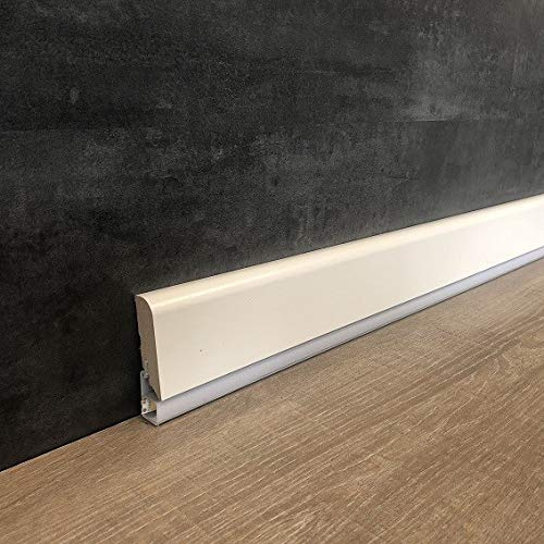 Battiscopa LED Calusso 19 x 70 mm bianco per illuminazione indiretta
