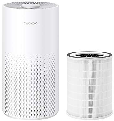 CUCKOO CAC-I0510FW Paquete | Purificador de aire 3 en 1 con filtro HEPA verdadero H13 extra, elimina partículas en el aire, para habitaciones pequeñas, color blanco