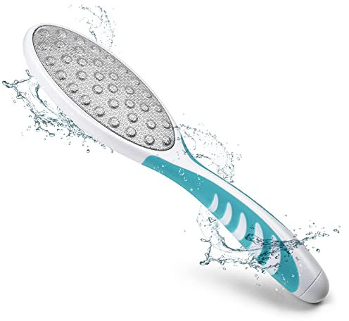 FVION Hornhautraspel Fußfeile, Hornhautfeile Doppelseitig Grob aus Edelstahl, Laser Fußraspel Hornhautentferner für Pediküre und Fußpflege mit Ergonomischem Griff