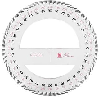 Rundwinkelmesser, 360-Grad-Kunststoff-Messwerkzeuge, Mathematik, organischer Halbkreis-Winkelmesser, Zeichenschablone, Designwerkzeug, Lineal, 10 cm, 2 Stück