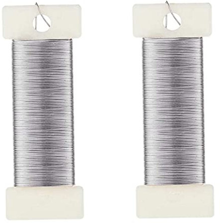 2 Pack Silver Florist Wire for Wreath Making, 22 Gauge Silver Floristry Wreath Wire Christmas Floral Binding Wires Flexible Paddle Crafting Wires for Wreaths Making Garden Flower Arrangements Craft