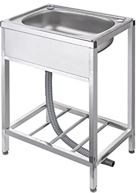 FUMANYI Camping Spülbecken, Spülbecken Edelstahl Spültisch Edelstahl Gewerbliche Küchenspüle Kommerzielle Edelstahlspüle,einfache Kitchen Sink Für Küche, Restaurant, Außenbereich