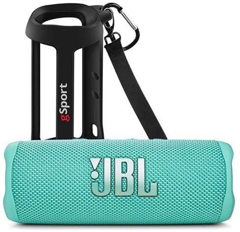JBL FLIP 6 Enceintes portables étanches avec manchon en silicone gSport (bleu sarcelle)