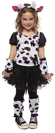 Rubies Costume Mucca Tutu per ragazze, vestito con tutu e coda, diadema, guanti, scaldamuscoli e collant, originale, ideale per Halloween, Natale, carnevale e compleanno.