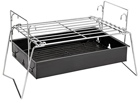 BLUNOA Tragbarer BBQ-Grill Klein Klappbarer Holzkohlegrill Mini BBQ Grill Outdoor Barbecue Für 3-5 Personen Für Outdoor BBQ Garten Terrasse Camping Picknick 34x23x7cm